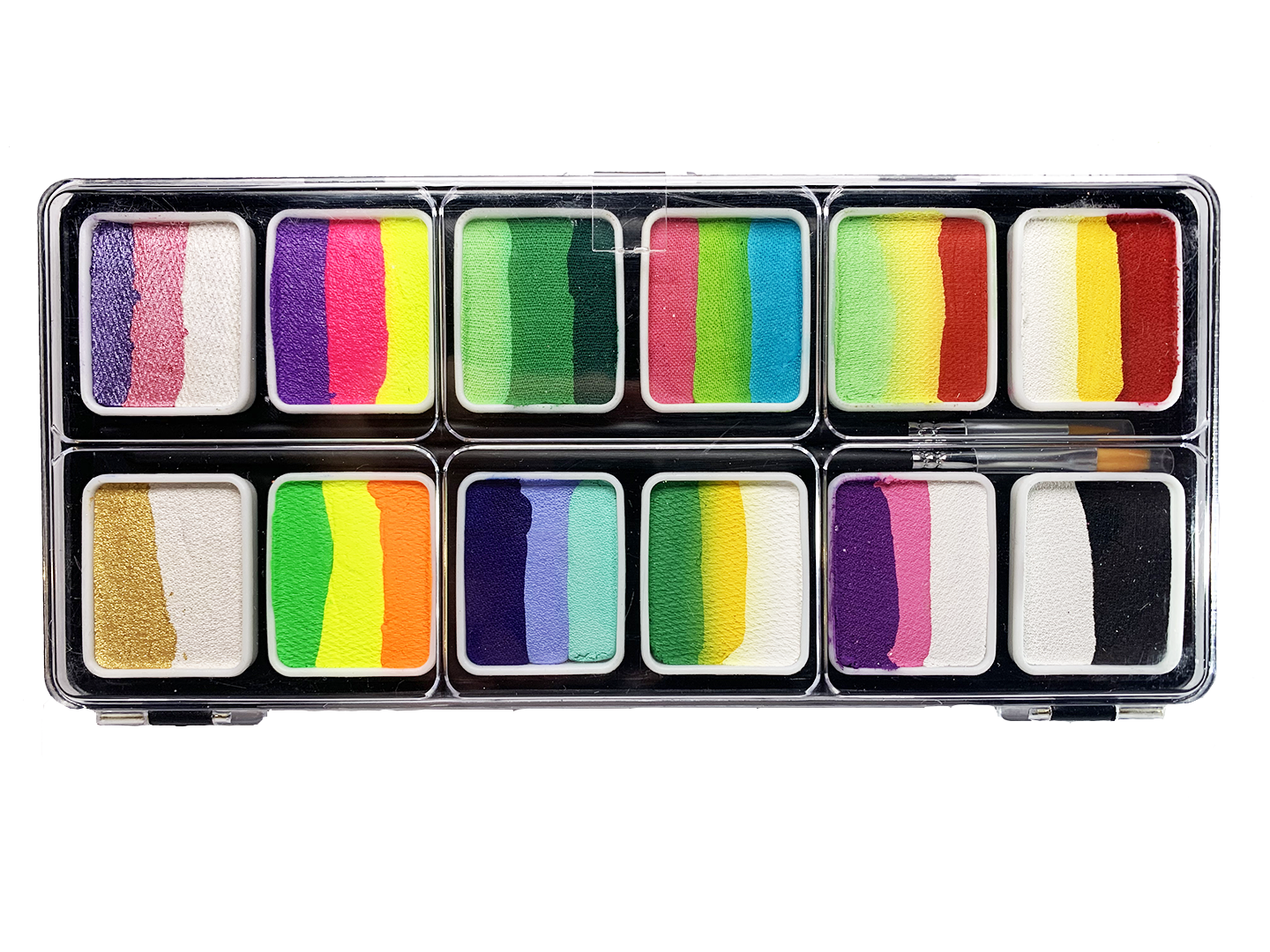 פלטה לציורי פנים וגוף סט 12 קשתות 72 ג’ – צבעי קשת