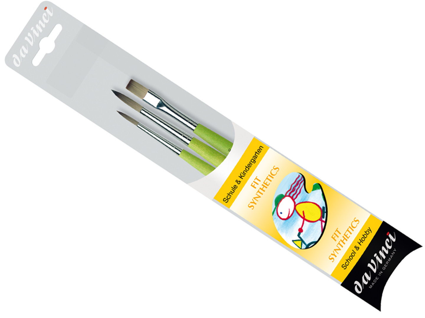 Da Vinci Fit Synthetics סט של 3 מכחולים מקצועים לציורי פנים למתחילים של דה וינצ'י