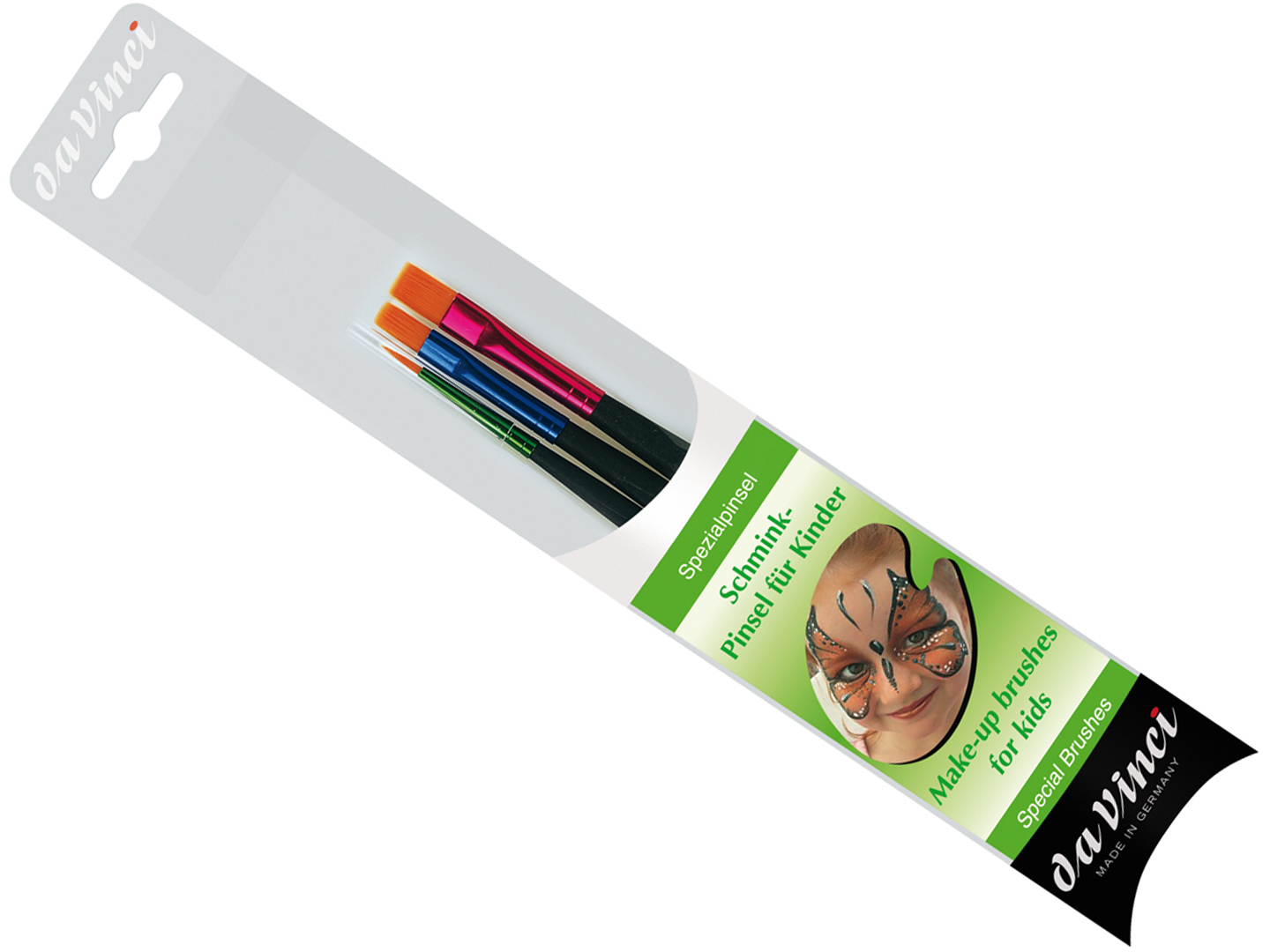 Da Vinci Face Makeup Brush Set for Kids Series 5216 סט של 3 מכחולים מקצועים לציורי פנים וגוף לילדים של דה וינצ'י