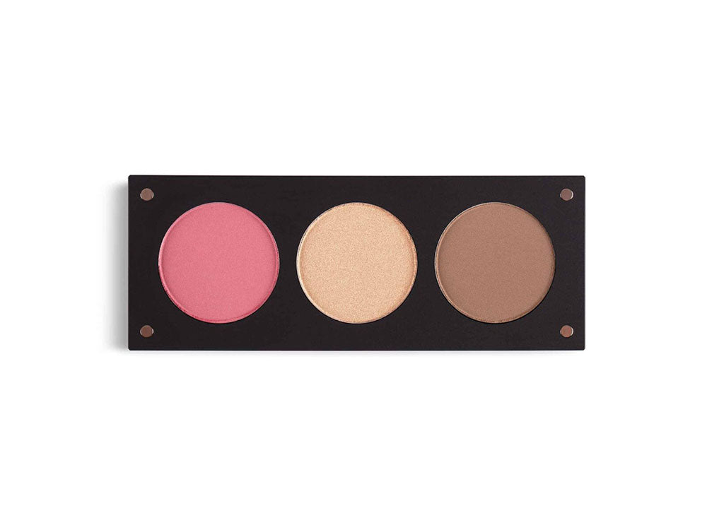 פלטת איפור המאחדת הייליטר, ברונזר וסומק מבית אינגלוט INGLOT GOOD MOOD FACE PALETTE