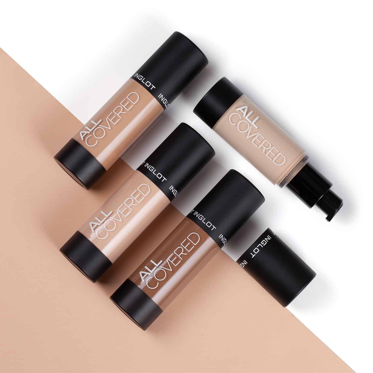 INGLOT ALL COVERED FACE FOUNDATION | מייק אפ עם גימור קורן וטבעי
