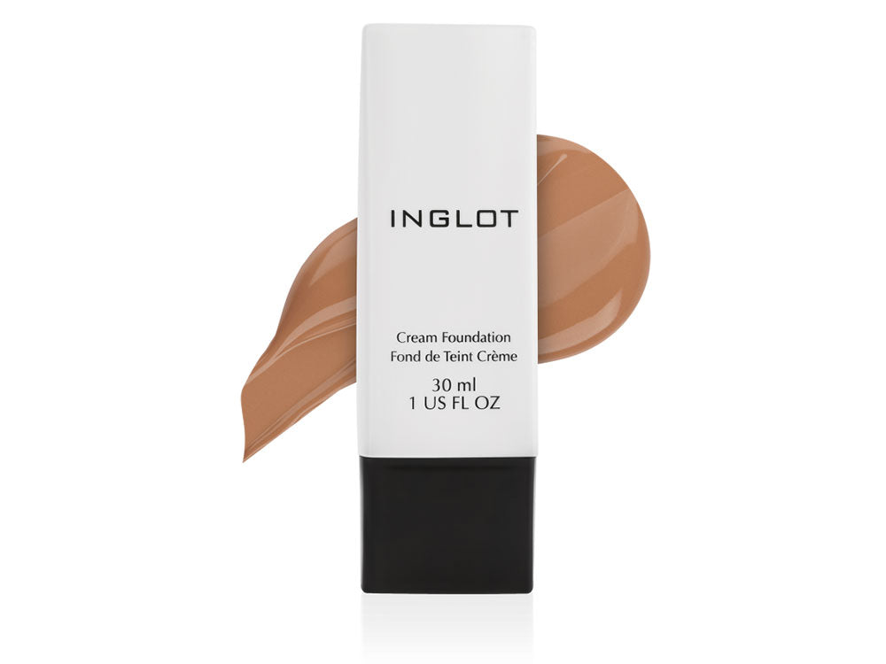 INGLOT CREAM FOUNDATION מייקאפ עמיד בעל כיסוי בינוני עד גבוה למראה עור מושלם ונטול פגמים