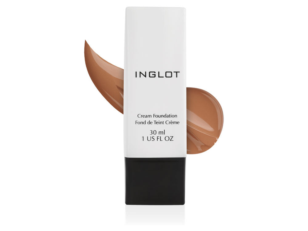 INGLOT CREAM FOUNDATION מייקאפ עמיד בעל כיסוי בינוני עד גבוה למראה עור מושלם ונטול פגמים