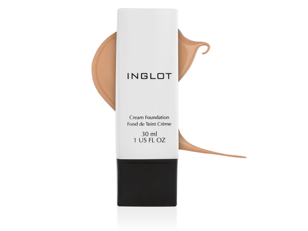 INGLOT CREAM FOUNDATION מייקאפ עמיד בעל כיסוי בינוני עד גבוה למראה עור מושלם ונטול פגמים