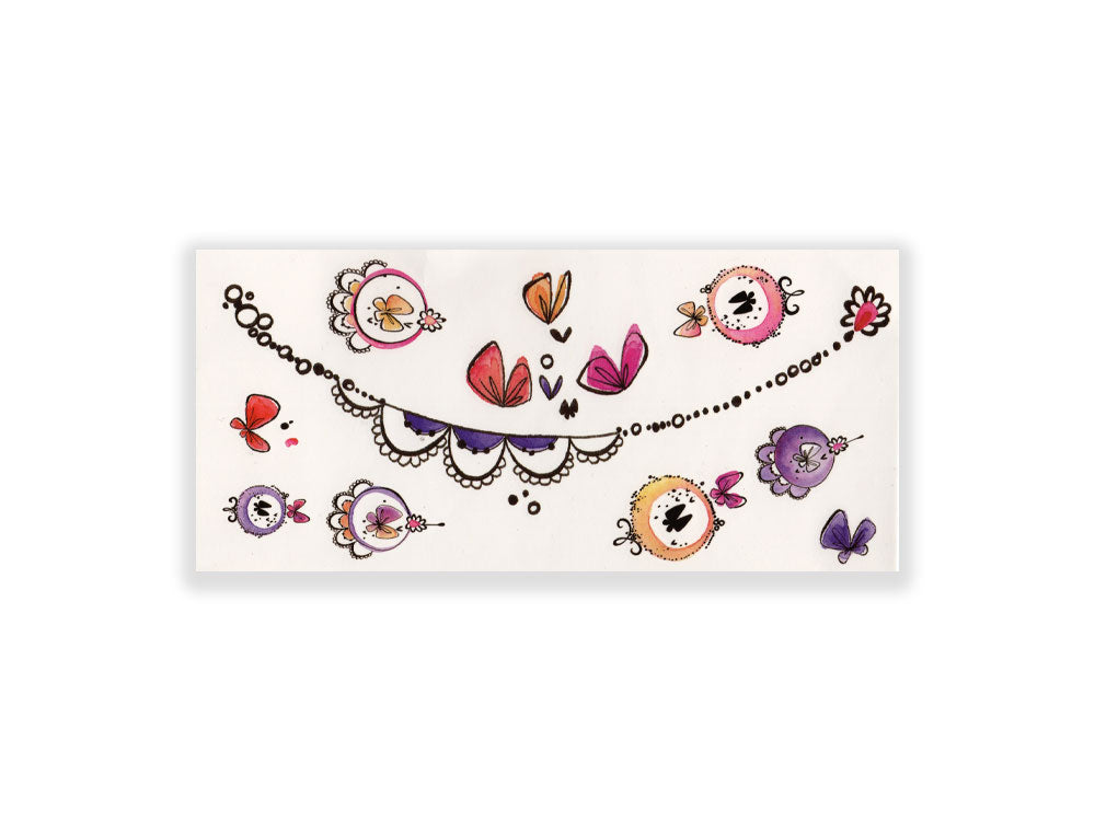 תעתוע קעקוע זמני בינוני צבעוני ילדים מיקס דמוי תכשיטים עדין אופנתי תחפושת