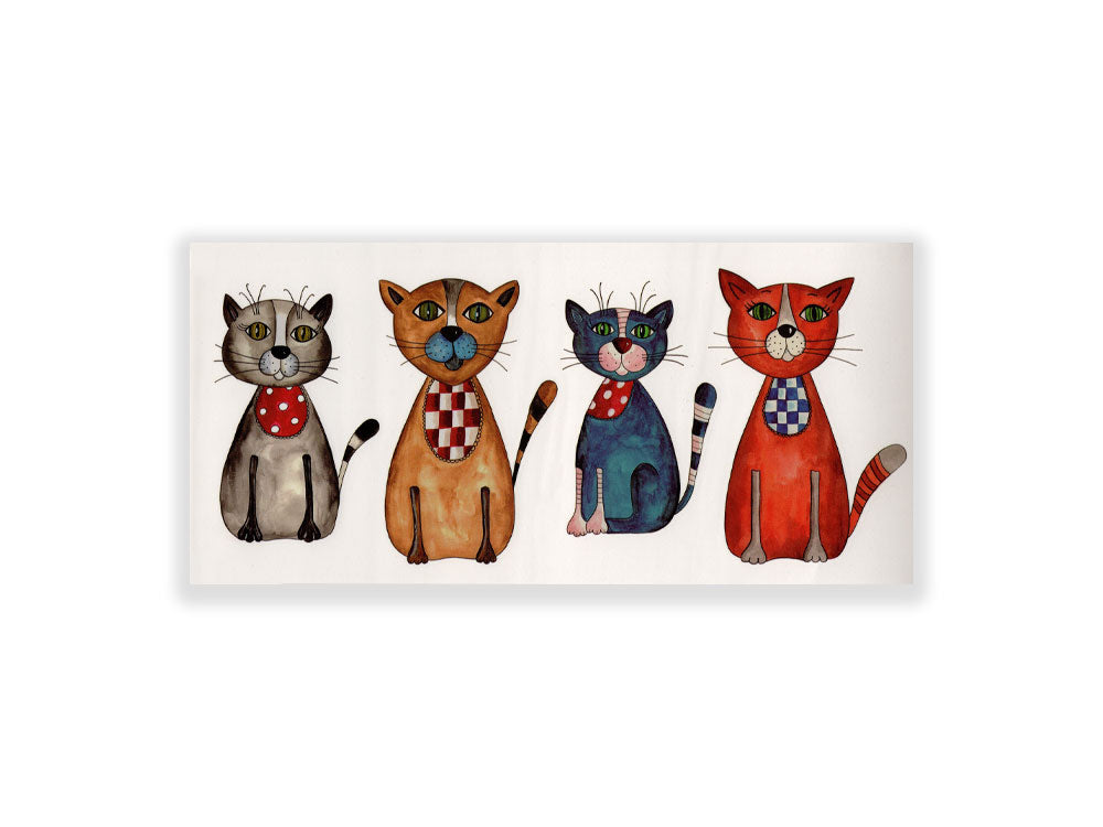 תעתוע קעקוע זמני בינוני צבעוני ילדים מיקס איור חתולים מחופשים תחפושת מדבקה