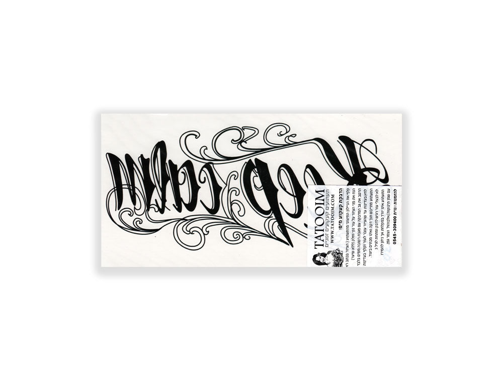 תעתוע קעקוע זמני בינוני שחור לבן כיתוב באנגלית השראה