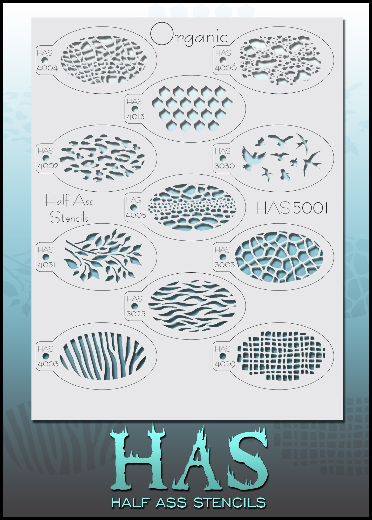 סט של 11 שבלונות לאיפור פנים וגוף BAMS HAS