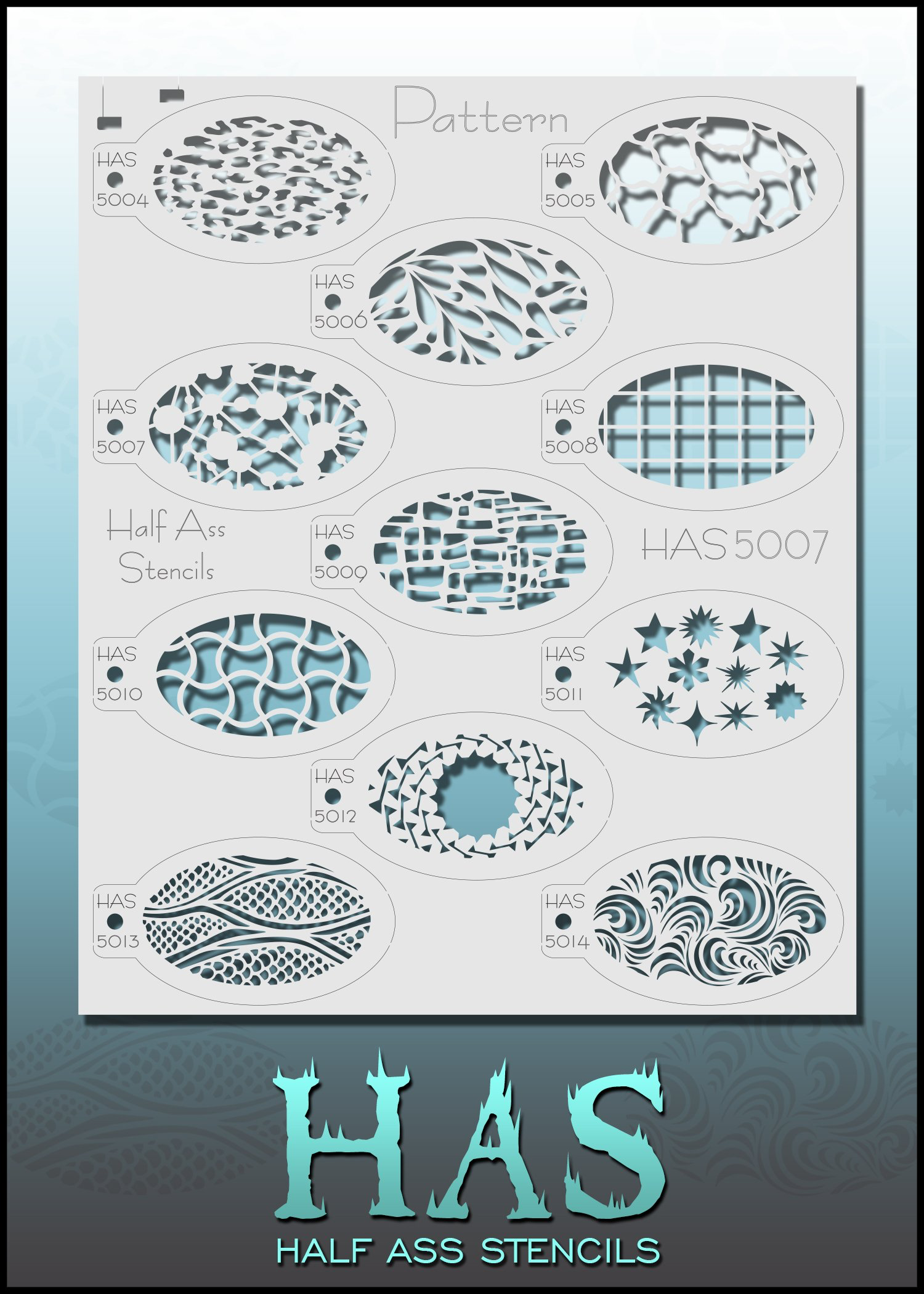 סט של 11 שבלונות לאיפור פנים וגוף BAMS HAS