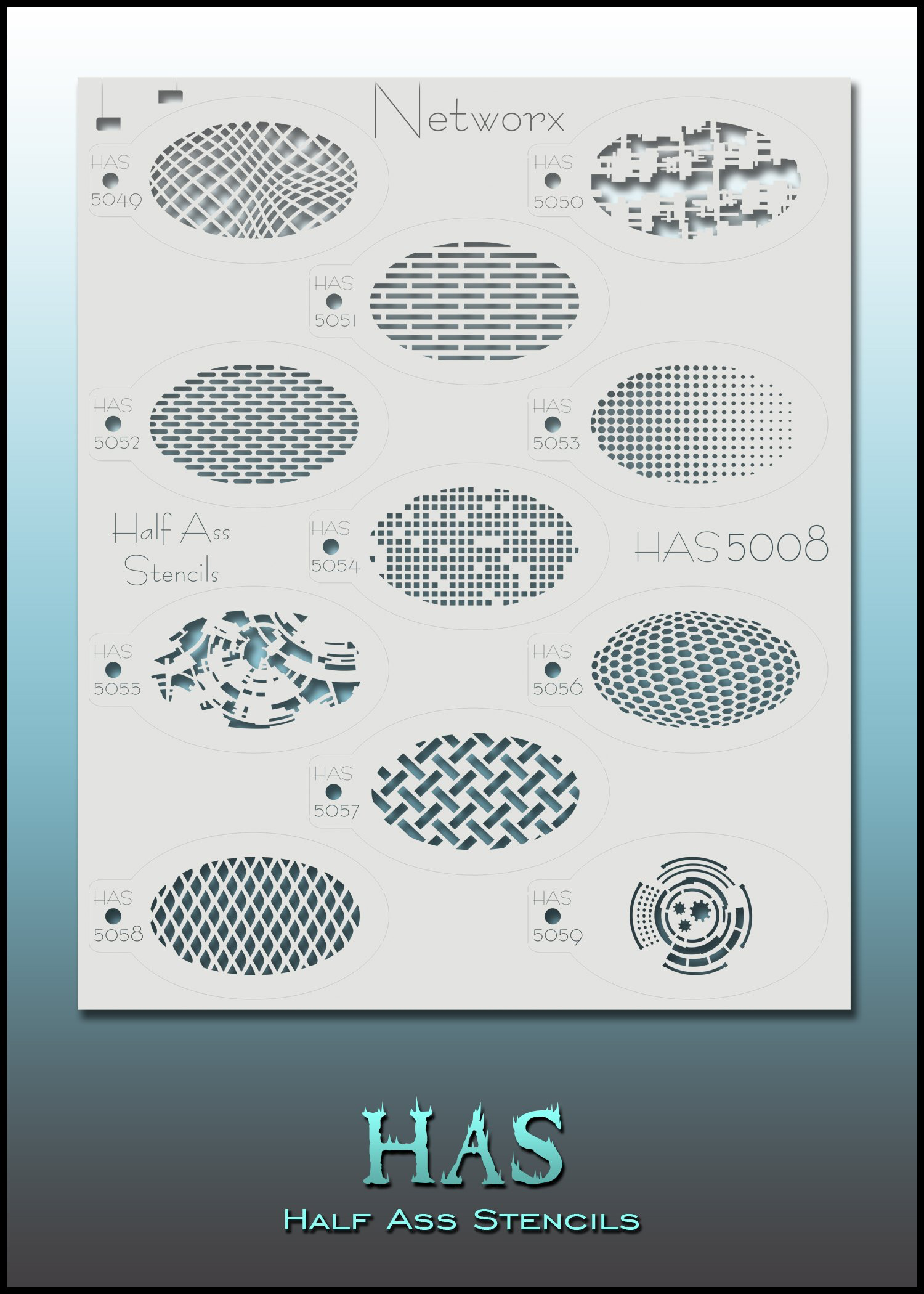 סט של 11 שבלונות לאיפור פנים וגוף BAMS HAS