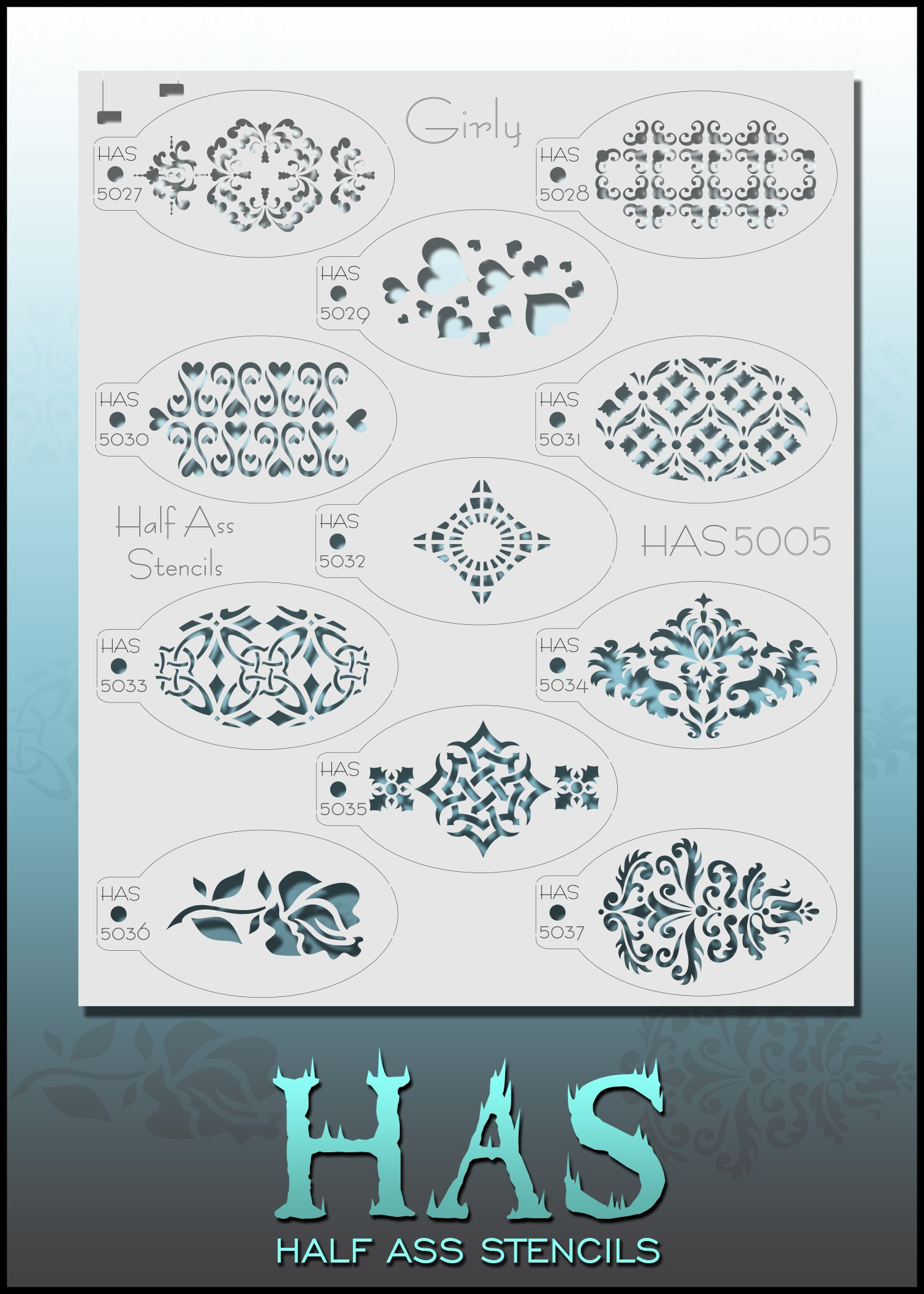 סט של 11 שבלונות לאיפור פנים וגוף BAMS HAS