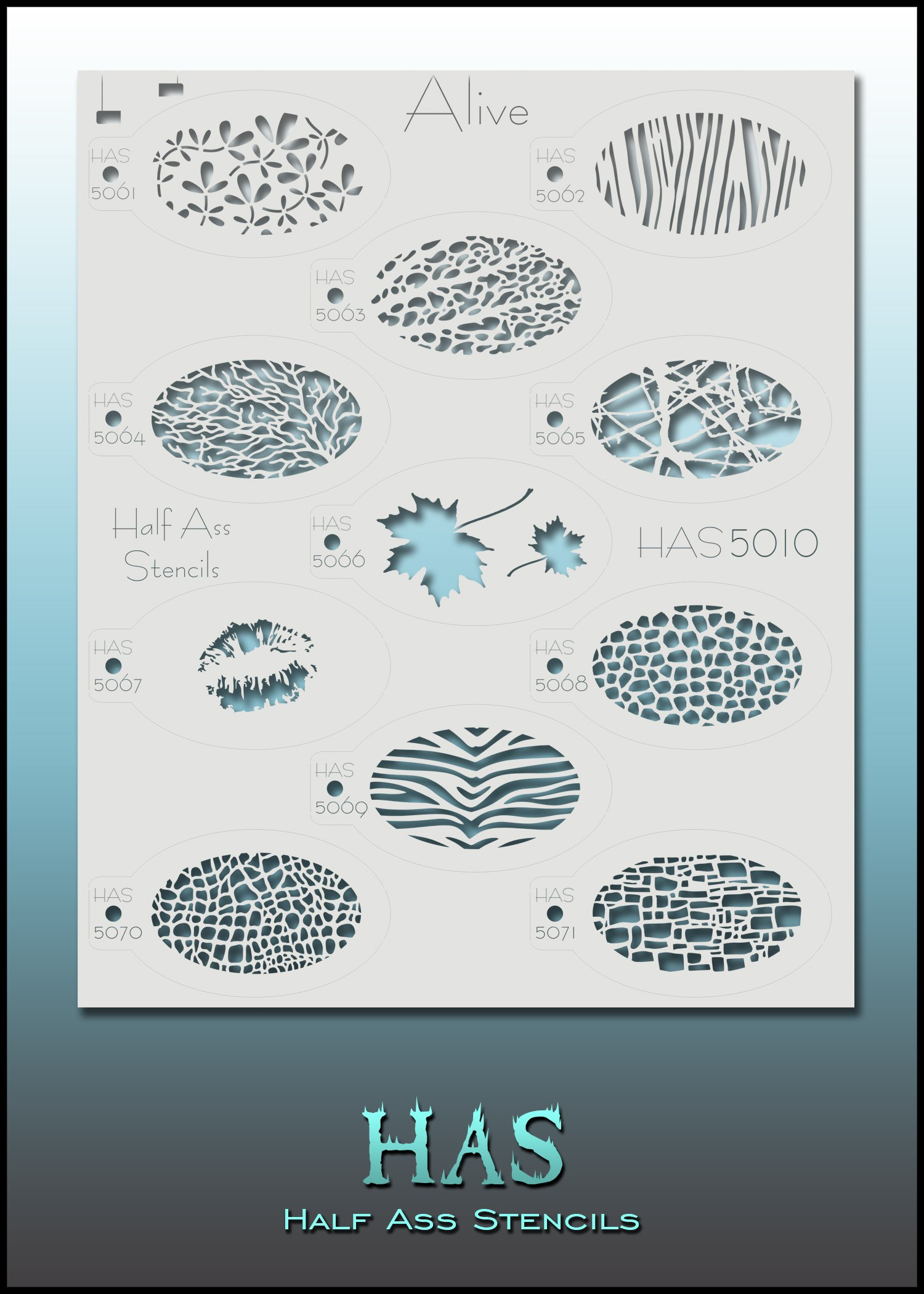 סט של 11 שבלונות לאיפור פנים וגוף BAMS HAS