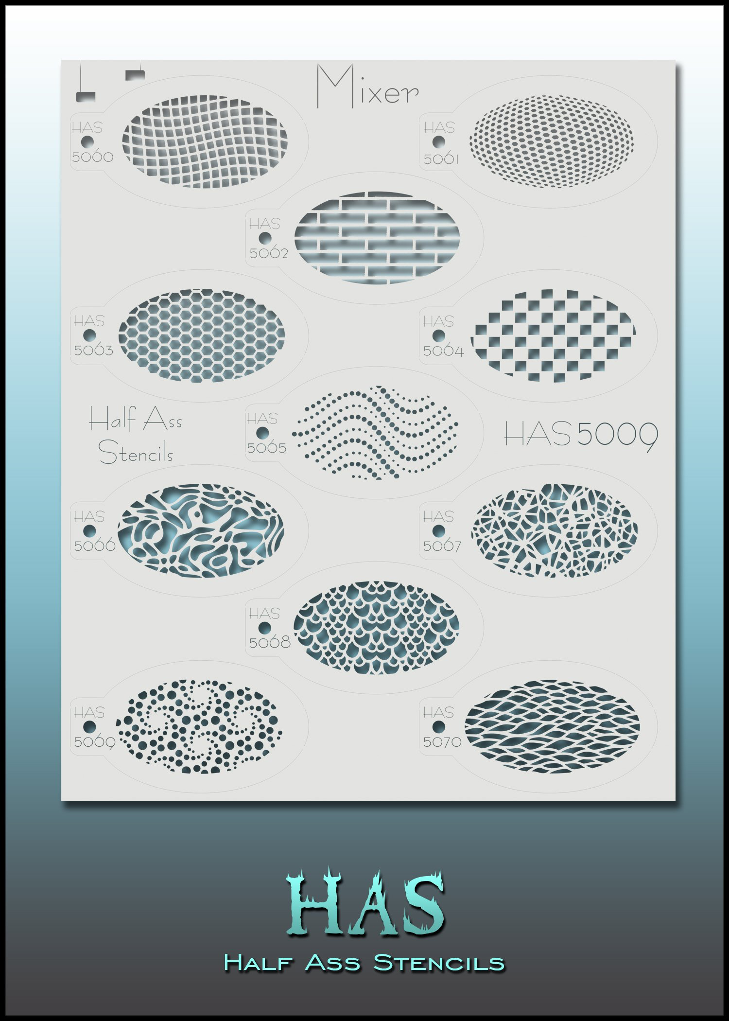 סט של 11 שבלונות לאיפור פנים וגוף BAMS HAS