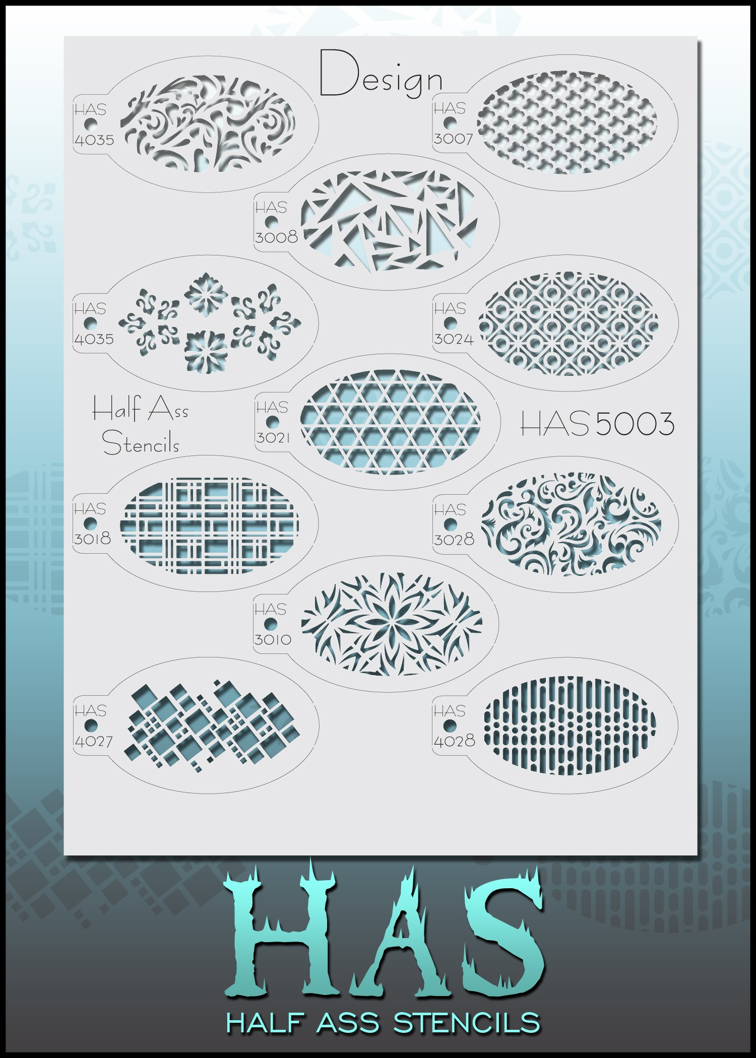 סט של 11 שבלונות לאיפור פנים וגוף BAMS HAS