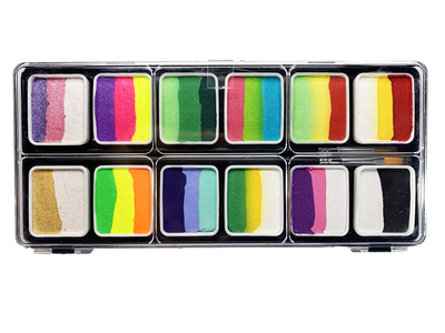 פלטה לציורי פנים וגוף סט 12 קשתות 72 ג’ – צבעי קשת