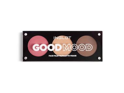 פלטת איפור המאחדת הייליטר, ברונזר וסומק מבית אינגלוט INGLOT GOOD MOOD FACE PALETTE