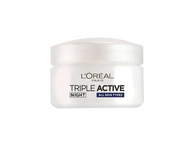 L'OREAL Triple Active Night Cream קרם פנים לילה לעור רגיל עד מעורב פעולה משולשת מבית לוריאל
