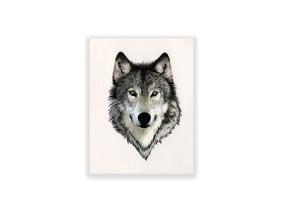 תעתוע קעקוע זמני בינוני - זאב ריאליסטי