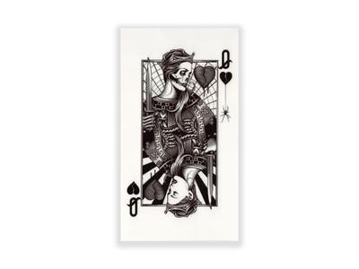 תעתוע קעקוע זמני בינוני- מלכת הלבבות