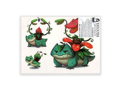 תעתוע קעקוע זמני גדול צבעוני ילדים דינוזאור פטריות משחק מחשב