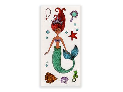 תעתוע קעקוע זמני בינוני צבעוני איור ילדים בת ים אריאל בת הים הקטנה