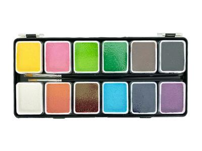 פלטה לציורי פנים וגוף סט 12 צבעים 72 ג’ – צבעי בסיס