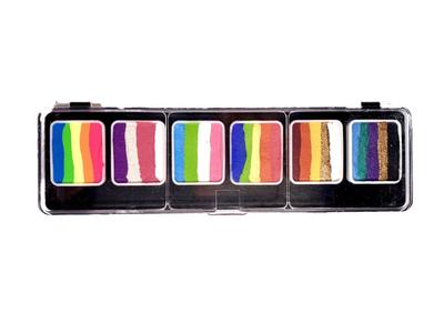 פלטה לציורי פנים וגוף סט 6 קשתות 36 ג’ – צבעי קשת 1