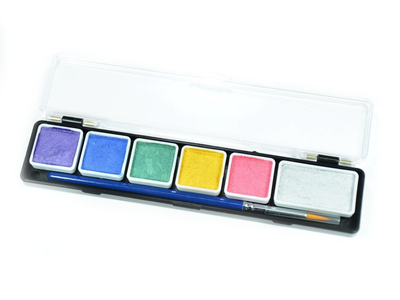 פלטה לציורי פנים וגוף סט 6 צבעים מטאלים 24 ג
